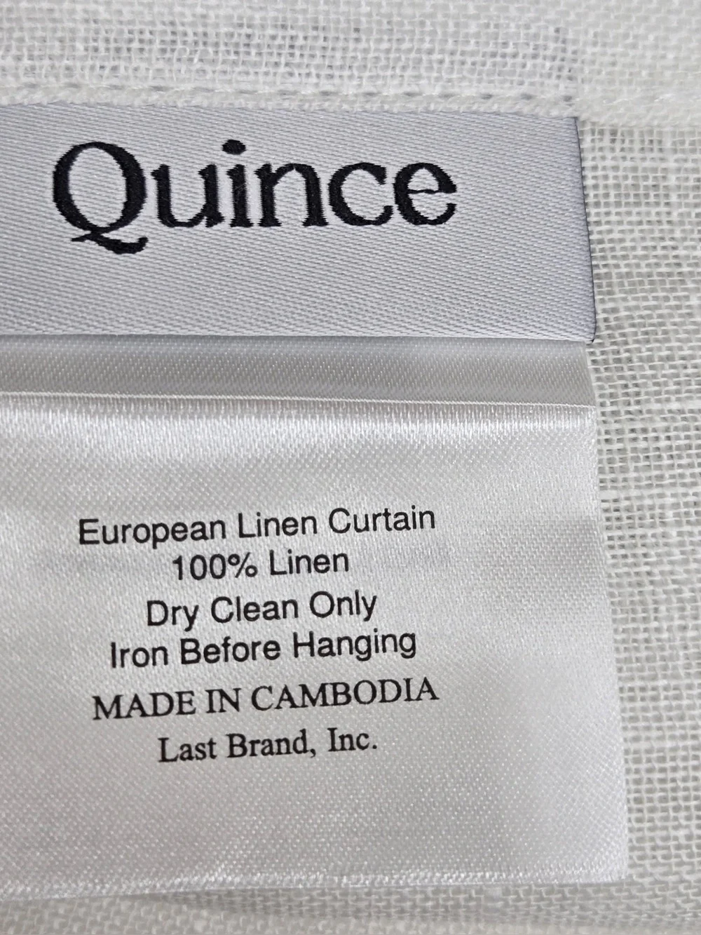 NWT QUINCE Set Of 4 48x84 European Linen Sheer Curtains White 0304
